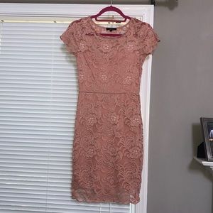 Beautiful Lace form fitting Blush Dress